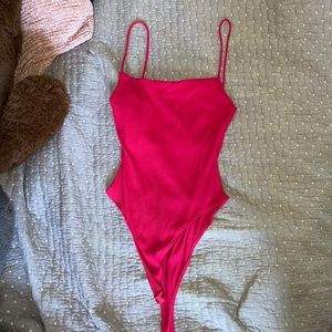 zara pink body suit, spaghetti strapped, size S